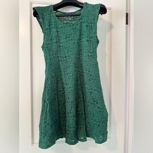 Green lace mini dress